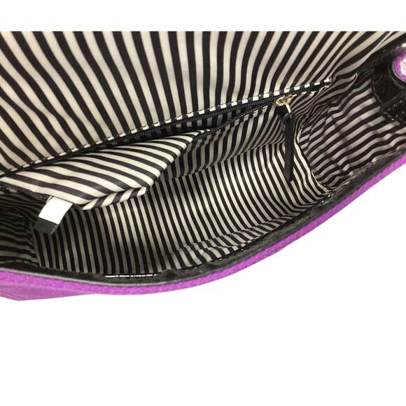 Kate Spade Purple Tweed & Black Patent Leather Toggle Accent Crossbody Rare EUC - Picture 3 of 12